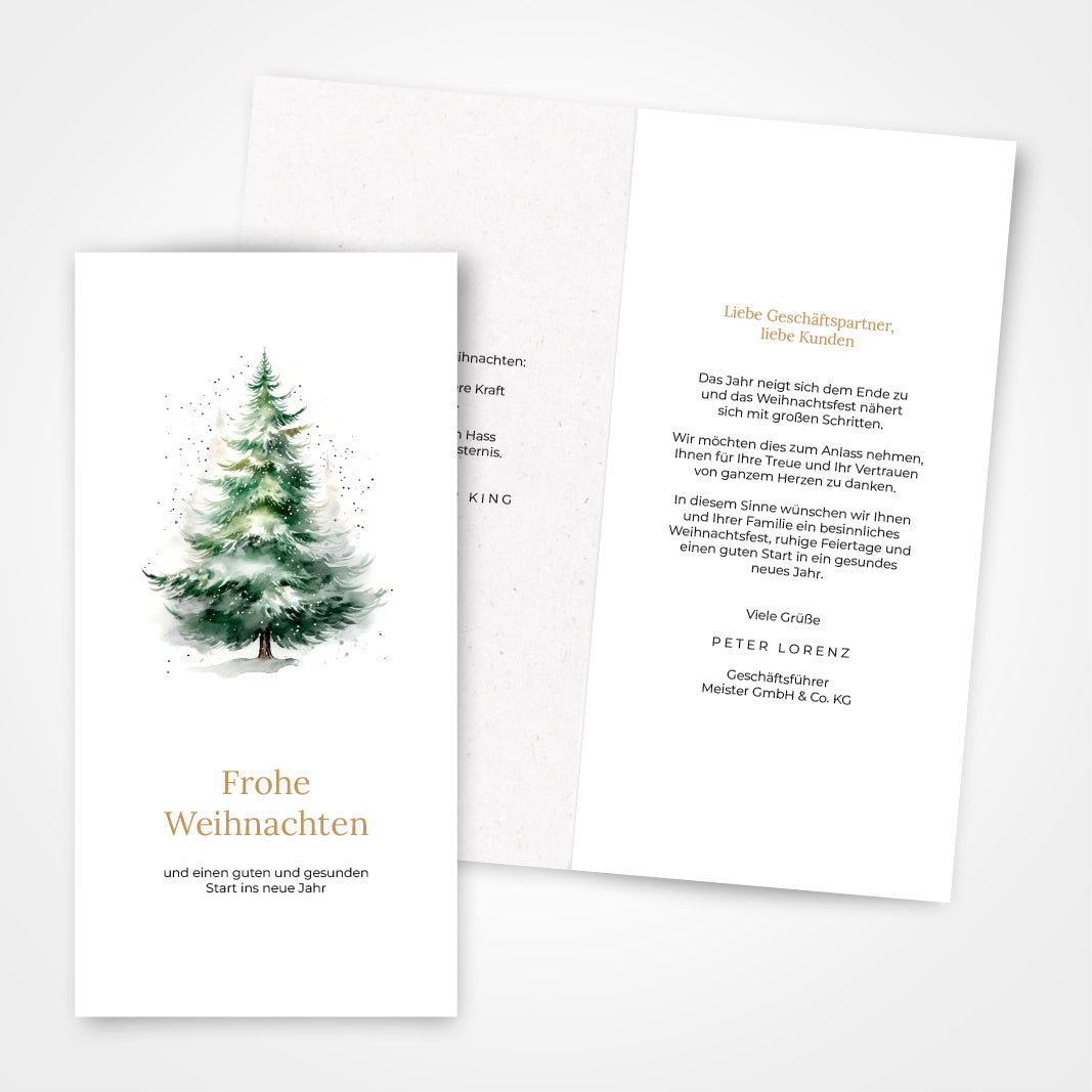 Weihnachtskarte - Watercolor Tree